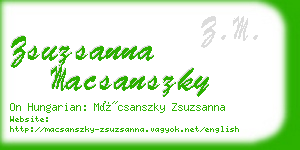 zsuzsanna macsanszky business card